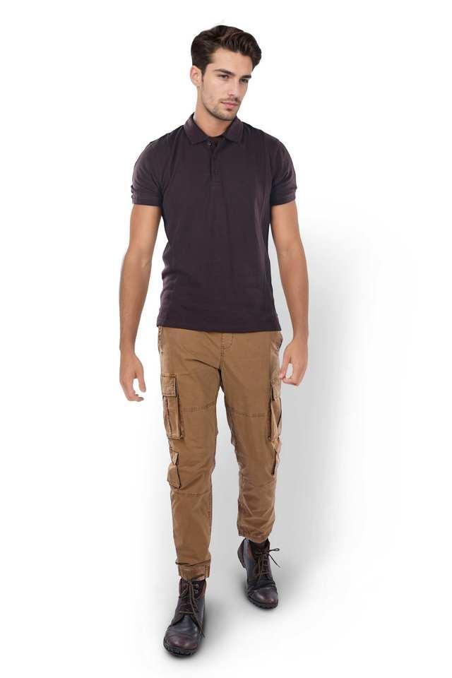 solid cotton straight fit mens casual wear trousers