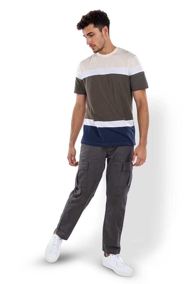 solid cotton straight fit mens casual wear trousers