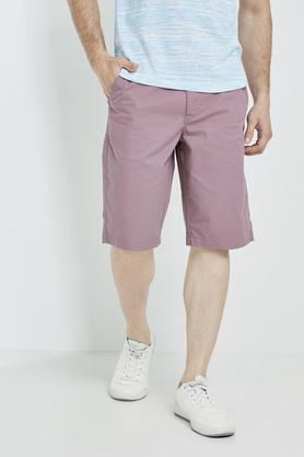 solid cotton stretch men's shorts - mauve