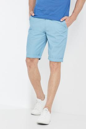 solid cotton stretch mens shorts - mint
