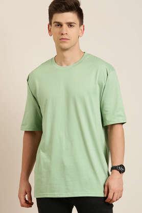 solid cotton tailored fit men's oversized t-shirt - green