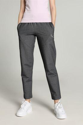 solid cotton women's joggers - black