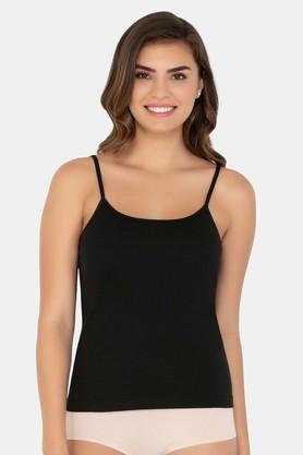 solid cotton womens camisole - black