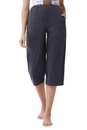 solid cotton womens capri - grey