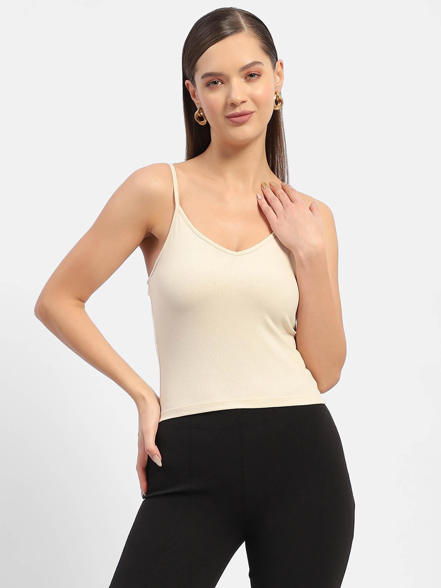 solid cream camisoles