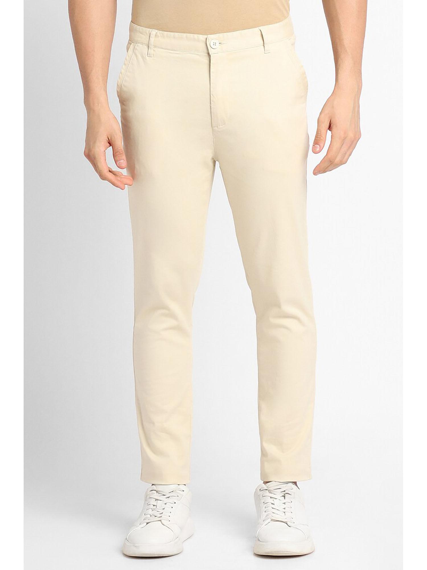 solid cream pants