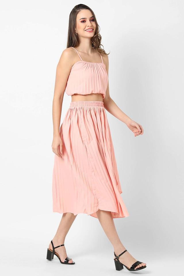 solid crepe off shoulder womens top skirt set