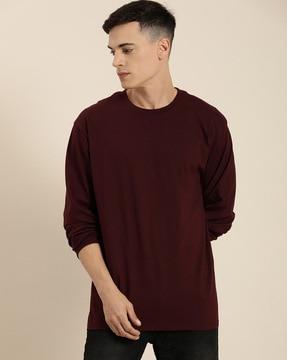 solid crew-neck oversized t-shirt