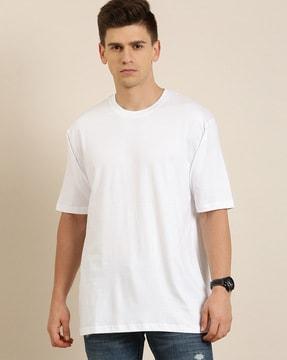 solid crew-neck oversized t-shirt