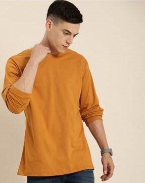 solid crew-neck oversized t-shirt