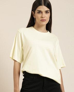 solid crew-neck oversized t-shirt