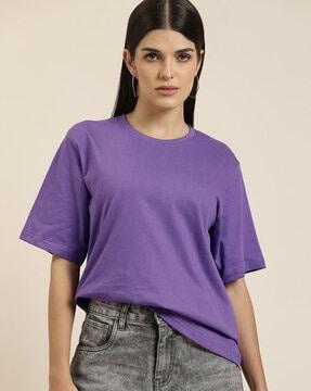 solid crew-neck oversized t-shirt