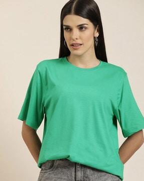 solid crew-neck oversized t-shirt