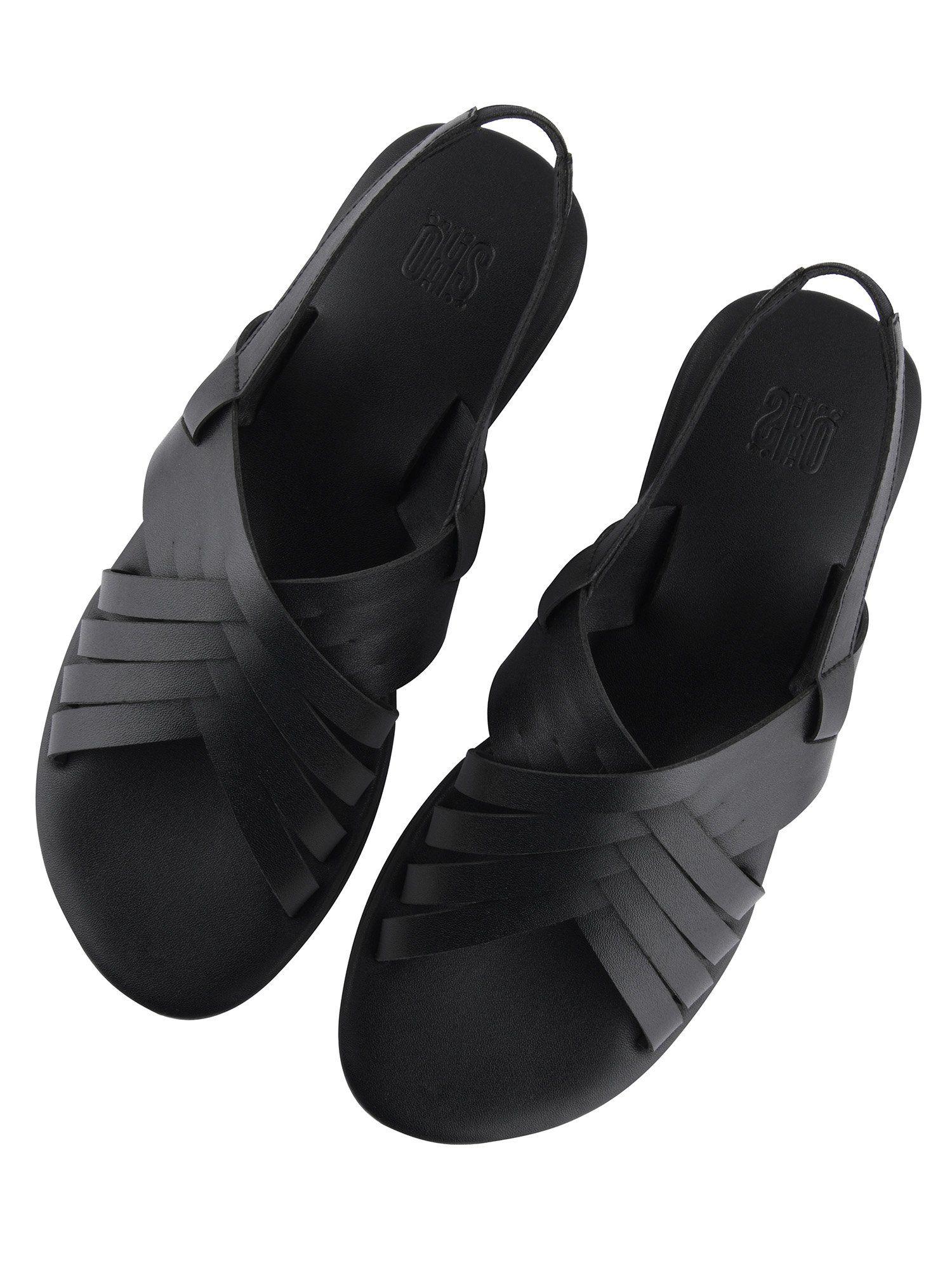 solid criss cross black sandals