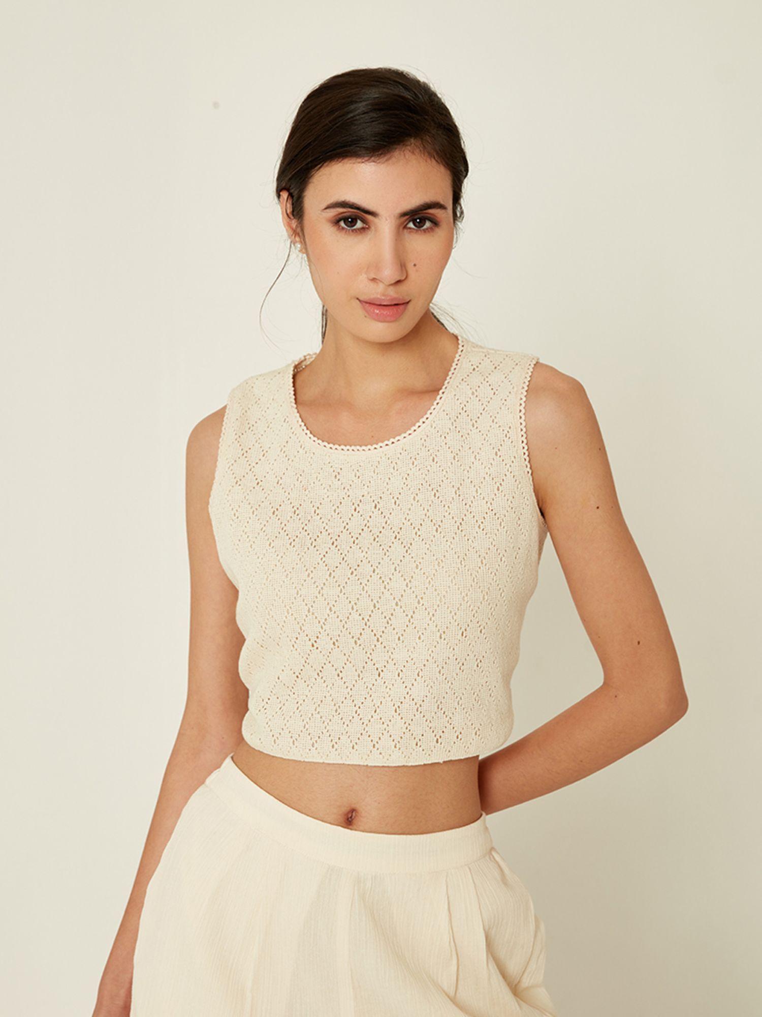 solid crochet crop top