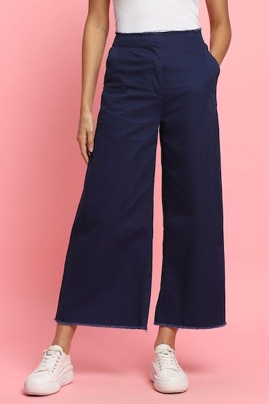 solid dark ankle length pants