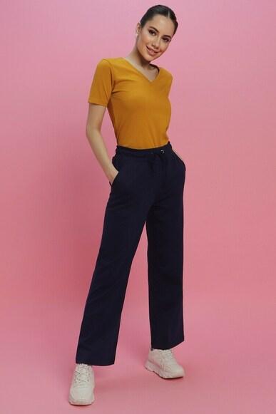 solid dark ankle length pants