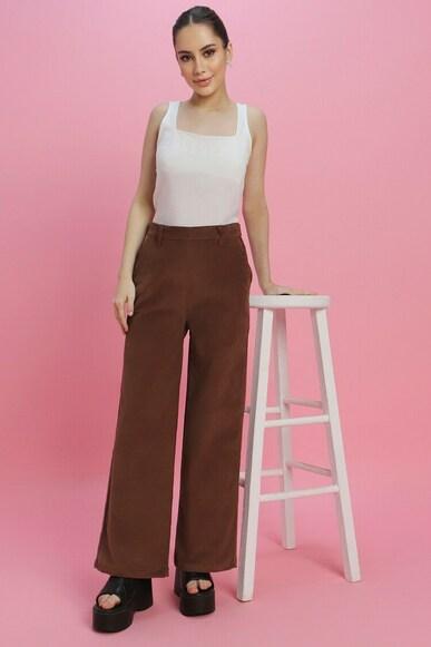 solid dark ankle length pants