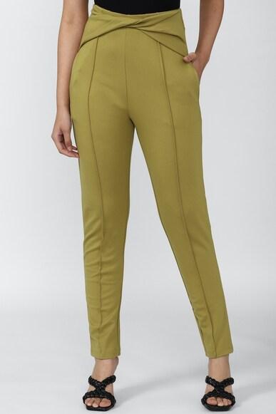 solid dark ankle length pants