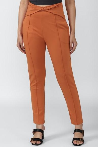 solid dark ankle length pants