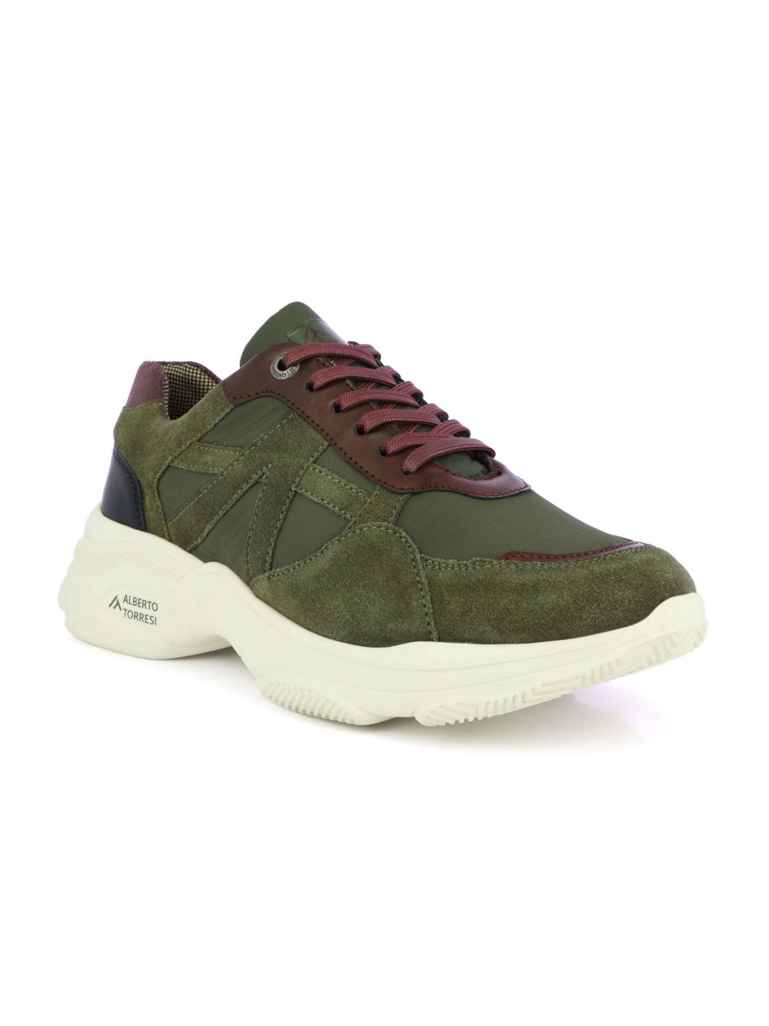 solid deep sea olive casual shoes