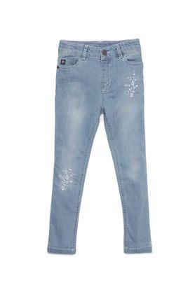 solid denim  regular fit girls jeans - blue