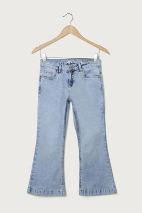 solid denim bootcut fit girls jeans - ice