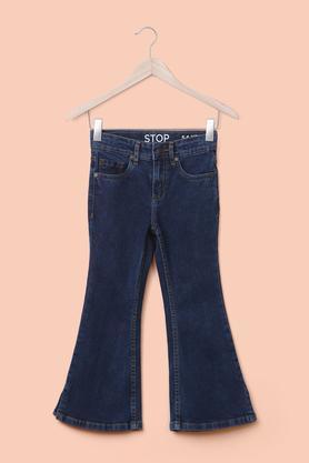 solid denim girl's jeans - indigo