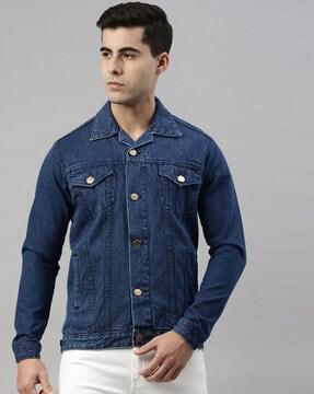 solid denim jacket