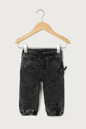 solid denim regular fit infant boys jeans - charcoal