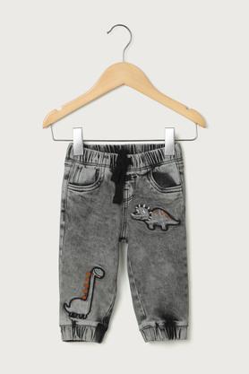 solid denim regular fit infant boys jeans - charcoal