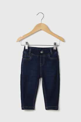 solid denim regular fit infant boys jeans - mid stone