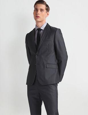 solid dobby two piece suit