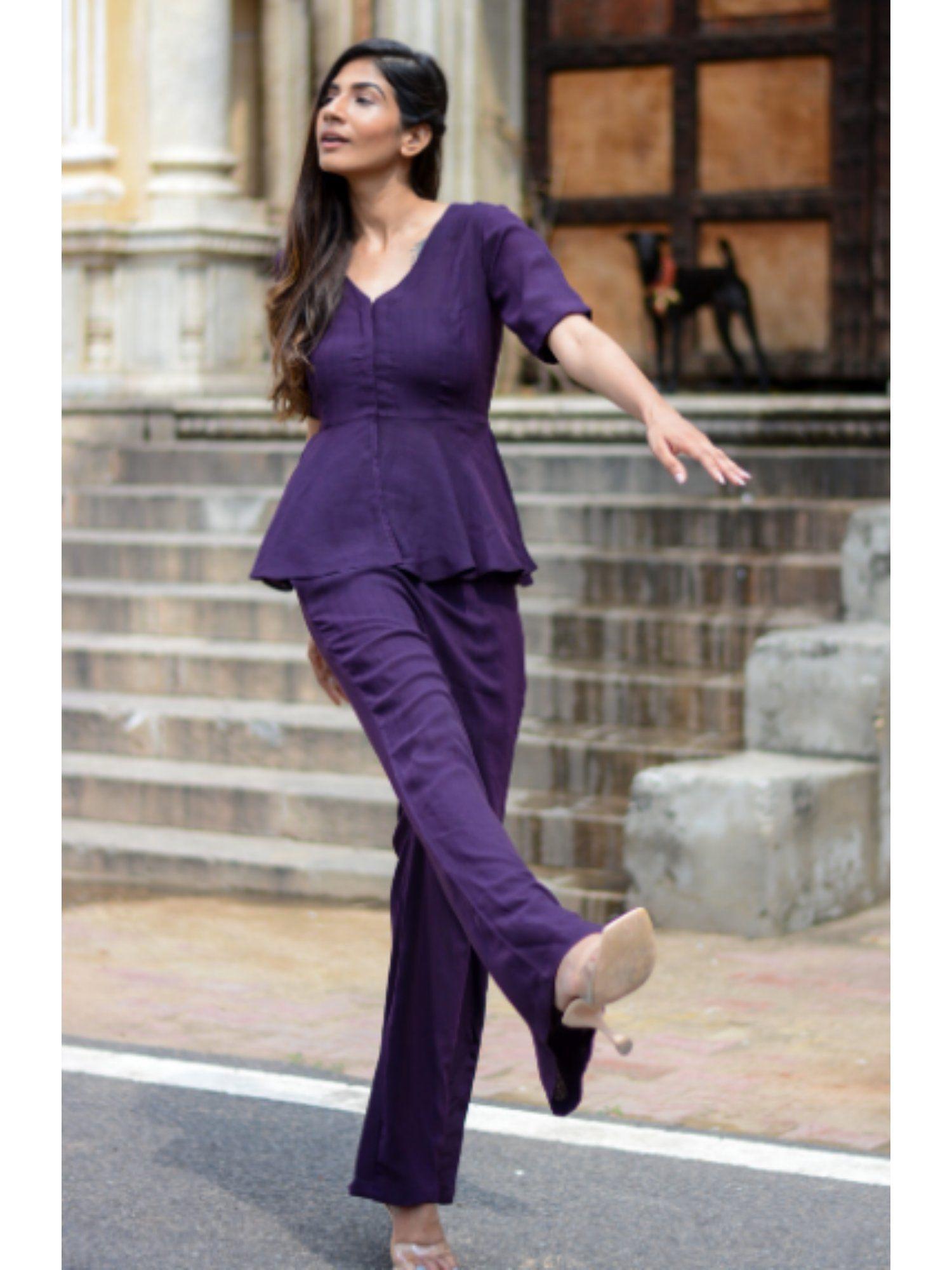 solid eggplant co-ord (set of 2)