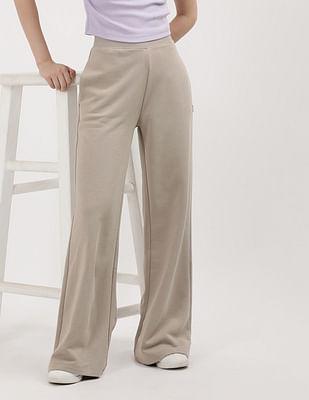 solid elasticized waist track pant