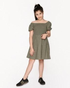 solid fit & flare dress