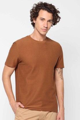 solid fit mens t-shirt - camel