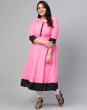 solid flared kurti