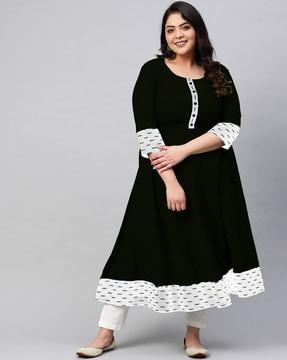 solid flared kurti