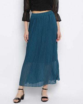 solid flared skirt