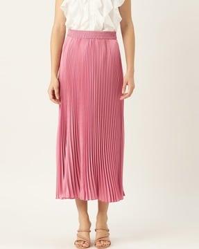 solid flared skirt