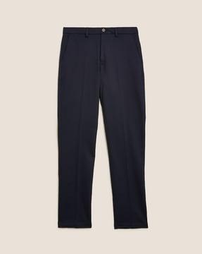 solid flat front chinos