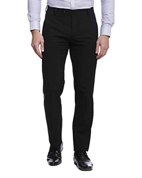 solid flat front pants