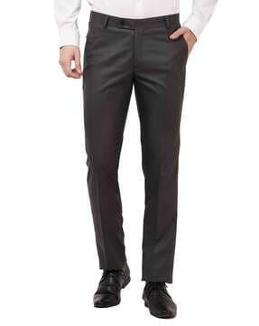 solid flat front pants