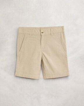 solid flat front shorts