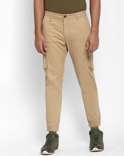 solid flat front trousers