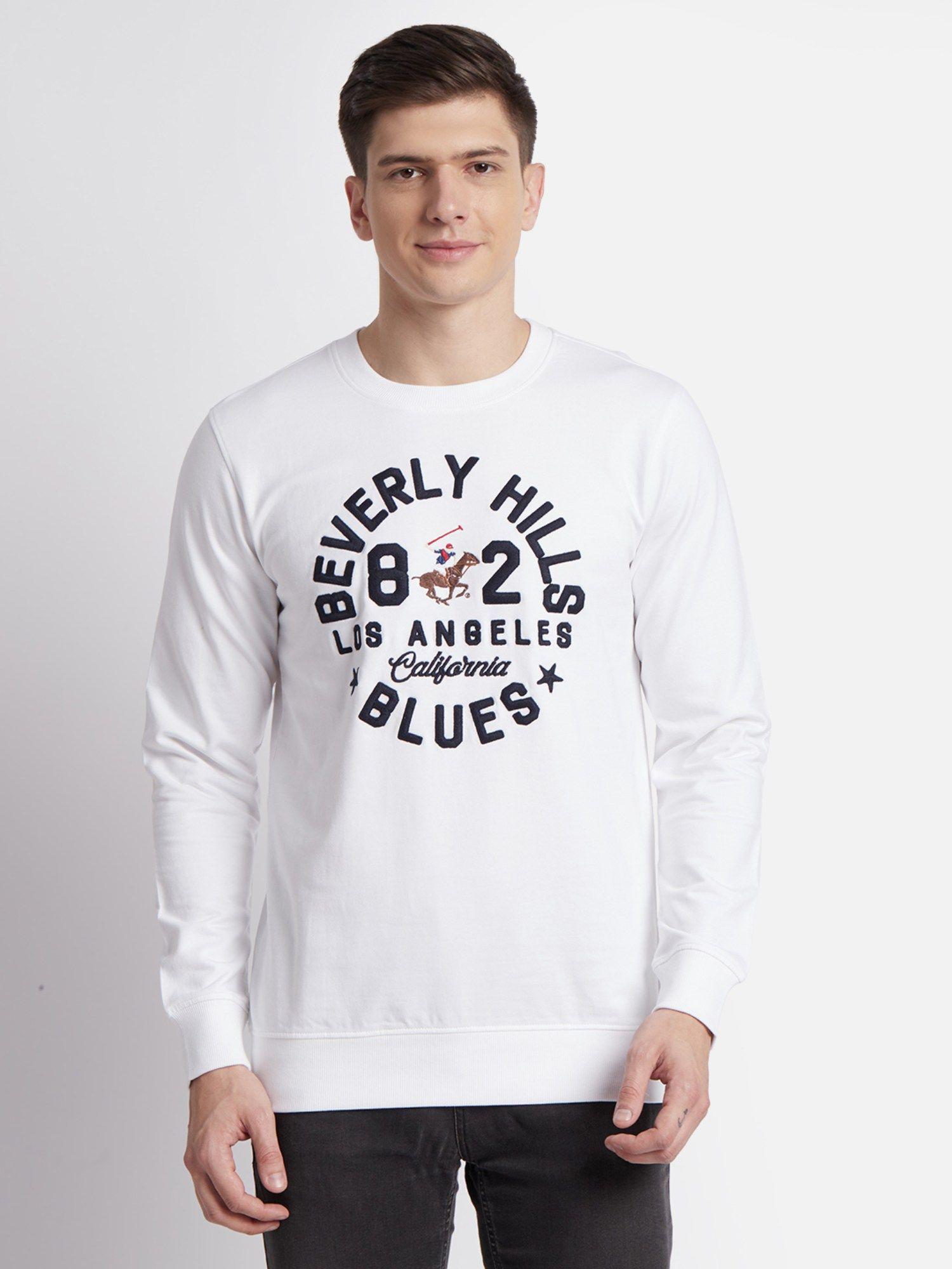 solid french terry white sweatshirt