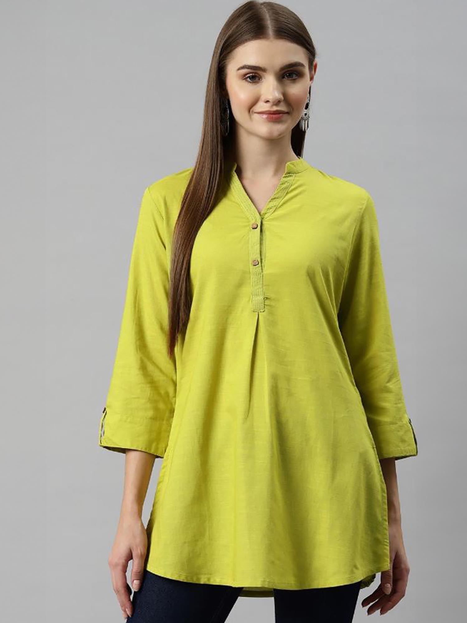 solid front placket tunic