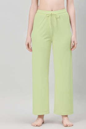 solid full length cotton women's pyjama - mint