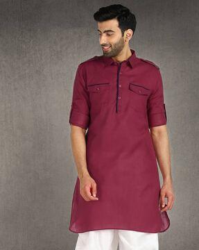 solid full-length long kurta